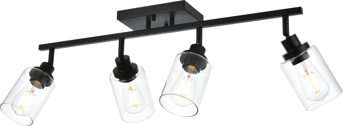 MELUCEE 4 Light Track Lighting Kit Bathroom Light Fixtures Matte Black