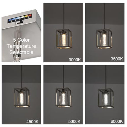 MELUCEE LED Pendant Lights Modern Pendant Lighting Brushed Nickel with Crystal Bubble Glass, 5 CCT Dimmable Hanging Ceiling Lamps for Kitchen Island Dining Room, Built-in LED Chips, Adjustable Height