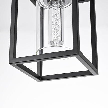 MELUCEE Black Pendant Lights Kitchen Island 1-Light, 5 Color Dimmable Led Pendant Light Ceiling Hanging Over Sink with Crystal Bubble Glass, Modern Integrated LED Hanging Light Dining Room Lighting