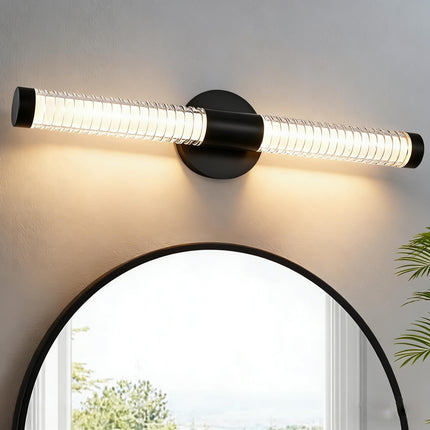 MELUCEE 22.4IN Modern LED Bathroom Vanity Light Bar, 12W 1000LM Dimmable 3CCT LED Bathroom Light Fixtures Over Mirror All-Around Lighting Black