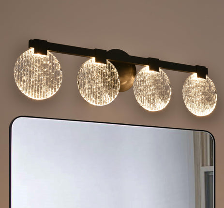 MELUCEE 24W 30 Inch 4 Light Dimmable LED Vanity Lights for Bathroom (Warm Light 3000K)