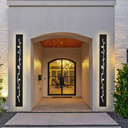 MELUCEE 60 inch Long Strip Modern LED Outdoor Wall Light Fixture 5.1in Wide Outdoor Garage Lights, 2 Pack Black Wall Mount Lighting Fixture Exterior Wall Sconce 3000K for House Garage Patio