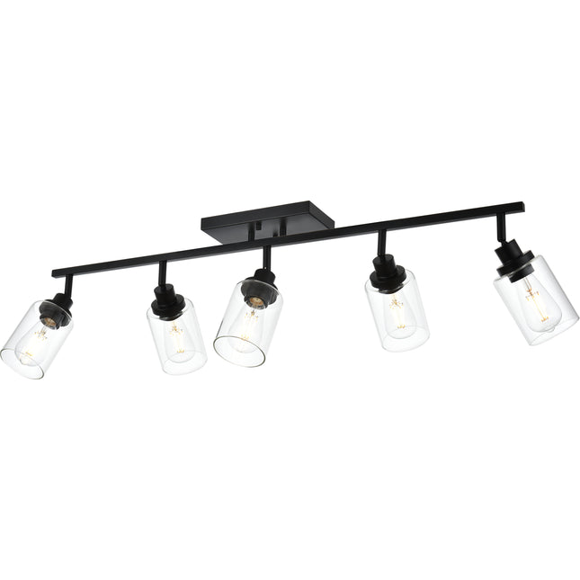 MELUCEE 5 Light Vanity Lights for Bathroom with Rotatable Light Head Black