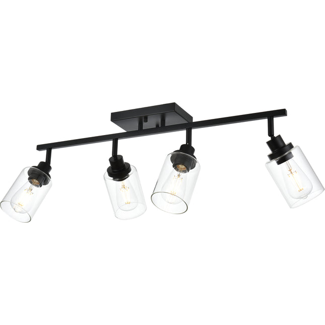 MELUCEE 4 Light Track Lighting Kit Bathroom Light Fixtures Matte Black
