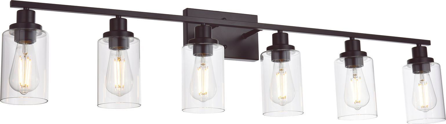 MELUCEE 6-Light Bathroom Vanity Light Fixture Vintage Industrial Oil Rubbed Bronze