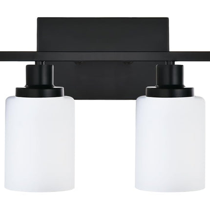MELUCEE Matte Black Vanity Lights for Bathroom, 6 Lights Bathroom Light Fixtures Over The Mirror Light with Milky White Glass Shade Wall Mount Lamp for Dressing Room Living Room Hallway