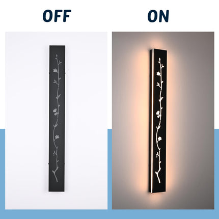 MELUCEE 2 Pack 40inch Long Outdoor LED Wall Light, 24W Exterior Linear Sconce Waterproof IP65 Indoor Outdoor Long Strip Wall Light Fixture Led Garage Lights Porch Lights, 3000K Warm Lighting