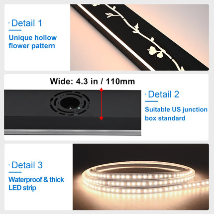 MELUCEE 2 Pack 40inch Long Outdoor LED Wall Light, 24W Exterior Linear Sconce Waterproof IP65 Indoor Outdoor Long Strip Wall Light Fixture Led Garage Lights Porch Lights, 3000K Warm Lighting