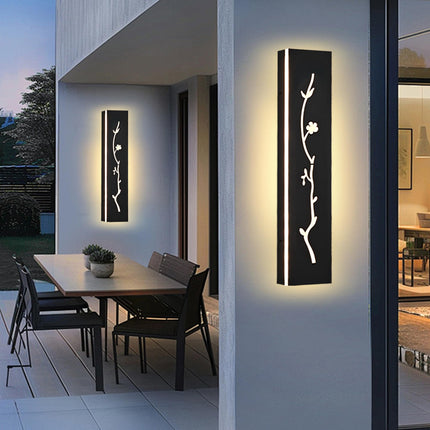 MELUCEE 2 Pack 24in LED Outdoor Wall Lights Black Outside Garage Lights Porch Light, Modern 3000K Warm Lighting Exterior Wall Sconce Indoor Wall Mount Light Bathroom Lighting, Waterproof IP65