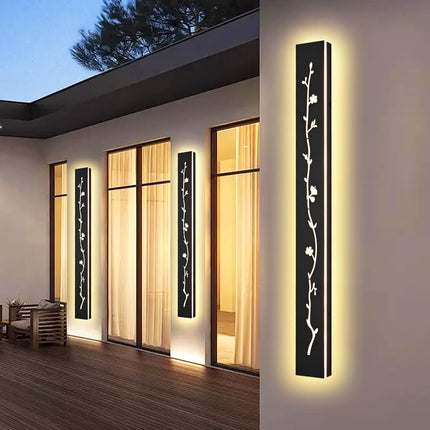 MELUCEE 60 inch Long Strip Modern LED Outdoor Wall Light Fixture 5.1in Wide Outdoor Garage Lights, 2 Pack Black Wall Mount Lighting Fixture Exterior Wall Sconce 3000K for House Garage Patio