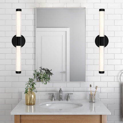 MELUCEE 22.4IN Modern LED Bathroom Vanity Light Bar, 12W 1000LM Dimmable 3CCT LED Bathroom Light Fixtures Over Mirror All-Around Lighting Black