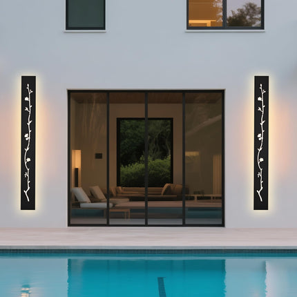 MELUCEE 2 Pack 48in Long Outdoor Porch Lights 3000K Dimmable LED Exterior Wall Mount Lighting Linear Exterior Wall Sconce for Patio Garage Balcony, 5.1in Wide, Suitable for US Standard Junction Box