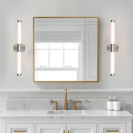 MELUCEE Modern Bathroom Vanity Light 22.4 inch All-Around Lighting, 12W 1000LM Dimmable 3CCT LED Bathroom Lights Bar Brushed Nickel