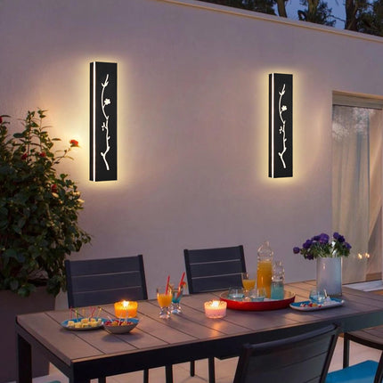 MELUCEE 2 Pack 24in LED Outdoor Wall Lights Black Outside Garage Lights Porch Light, Modern 3000K Warm Lighting Exterior Wall Sconce Indoor Wall Mount Light Bathroom Lighting, Waterproof IP65