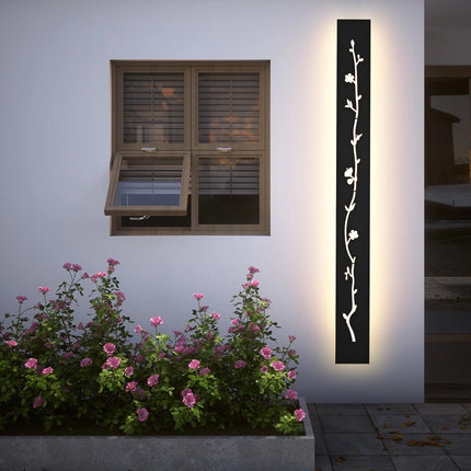 MELUCEE 60 inch Long Strip Modern LED Outdoor Wall Light Fixture 5.1in Wide Outdoor Garage Lights, 2 Pack Black Wall Mount Lighting Fixture Exterior Wall Sconce 3000K for House Garage Patio