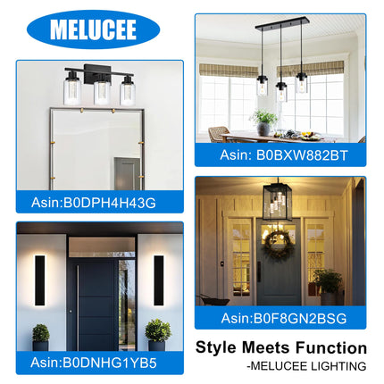 MELUCEE Outdoor Chandelier 15.7'' LED Pendant Light for Porch, 4-Light Exterior Ceiling Lights Hanging Lantern, 5CCT Large Outdoor Pendant Light Built-in LED Chips for Porch Garage Gazebo Patio
