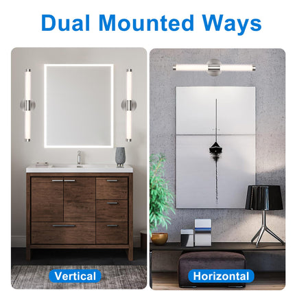 MELUCEE Modern Bathroom Vanity Light 22.4 inch All-Around Lighting, 12W 1000LM Dimmable 3CCT LED Bathroom Lights Bar Brushed Nickel