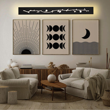 MELUCEE 60 inch Long Strip Modern LED Outdoor Wall Light Fixture 5.1in Wide Outdoor Garage Lights, 2 Pack Black Wall Mount Lighting Fixture Exterior Wall Sconce 3000K for House Garage Patio