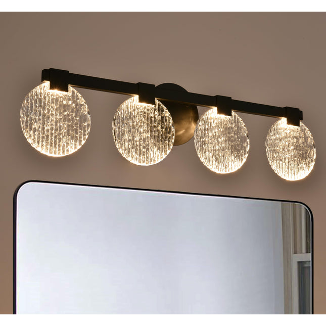 MELUCEE 24W 30 Inch 4 Light Dimmable LED Vanity Lights for Bathroom (Warm Light 3000K)