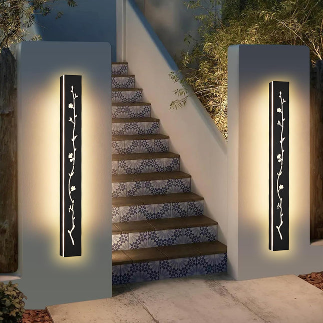 MELUCEE 2 Pack 48in Long Outdoor Porch Lights 3000K Dimmable LED Exterior Wall Mount Lighting Linear Exterior Wall Sconce for Patio Garage Balcony, 5.1in Wide, Suitable for US Standard Junction Box