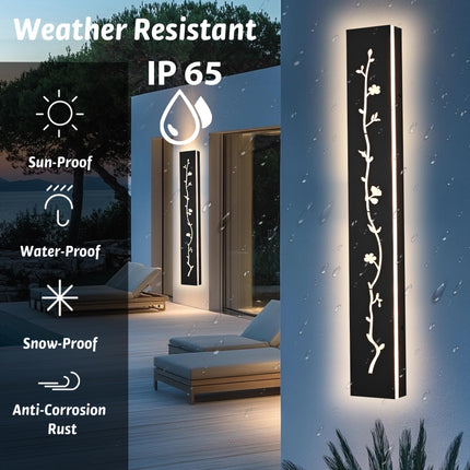 MELUCEE 2 Pack 32inch Outdoor Wall Lights Modern Long LED Wall Sconce, LED Waterproof IP65 Outdoor Garage Lights 3000K Wall Mount Exterior Light Fixture for House Garage Patio