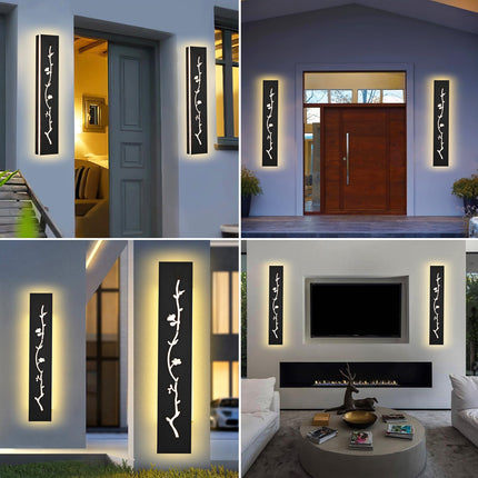 MELUCEE 2 Pack 32inch Outdoor Wall Lights Modern Long LED Wall Sconce, LED Waterproof IP65 Outdoor Garage Lights 3000K Wall Mount Exterior Light Fixture for House Garage Patio