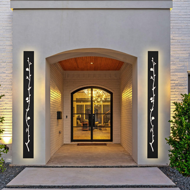 MELUCEE 60 inch Long Strip Modern LED Outdoor Wall Light Fixture 5.1in Wide Outdoor Garage Lights, 2 Pack Black Wall Mount Lighting Fixture Exterior Wall Sconce 3000K for House Garage Patio