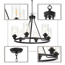 Load image into Gallery viewer, MELUCEE 6-Light Chandeliers for Dining Room, Farmhouse Lighting Black Light Fixtures Ceiling Hanging
