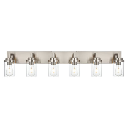 MELUCEE 2/3/4/5/6 Lights Bathroom Lighting Fixtures Over Mirror, Brushed Nickel Finish