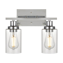 Load image into Gallery viewer, MELUCEE 2-Light Chrome Wall Sconce Industrial with Clear Glass Shade and Metal Base
