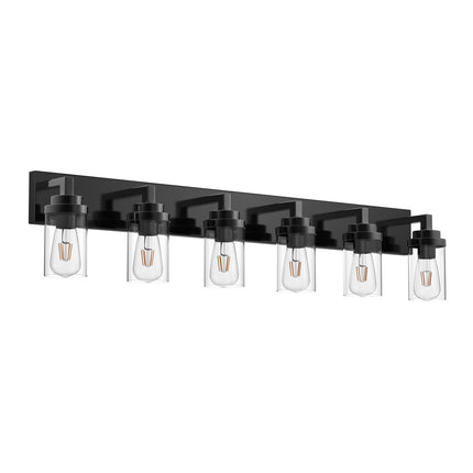 MELUCEE 2/3/4/5/6 Lights Bathroom Lighting Fixtures Over Mirror, Black Finish