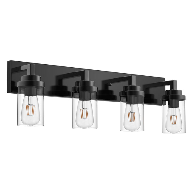 MELUCEE 2/3/4/5/6 Lights Bathroom Lighting Fixtures Over Mirror, Black Finish