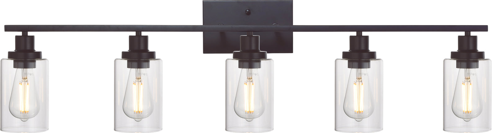 5-Light Wall Light Fixtures MELUCEE Vanity Lights Bathroom Fixtures Oil Rubbed Bronze Finished with Clear Glass