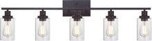 Load image into Gallery viewer, 5-Light Wall Light Fixtures MELUCEE Vanity Lights Bathroom Fixtures Oil Rubbed Bronze Finished with Clear Glass

