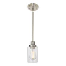 Load image into Gallery viewer, MELUCEE Mini Pendant Lights Brushed Nickel 1-Light with Clear Glass Shade
