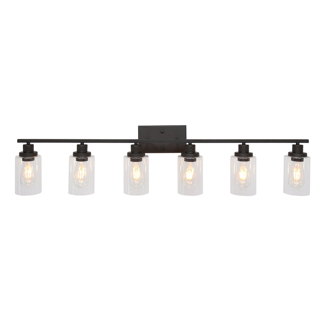 MELUCEE 6-Light Bathroom Vanity Light Fixture Vintage Industrial Oil Rubbed Bronze