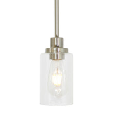 Load image into Gallery viewer, MELUCEE Mini Pendant Lights Brushed Nickel 1-Light with Clear Glass Shade

