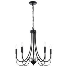 Load image into Gallery viewer, MELUCEE 5-Light/7-Light French Country Chandelier Farmhouse Dining Room Light Fixture Over Table, Black/Brushed Nickel
