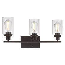 Load image into Gallery viewer, MELUCEE 3 Light Bathroom Vanity Light Oil Rubbed Bronze, Industrial Wall Light Fixture with Clear Glass Shade
