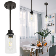 Load image into Gallery viewer, MELUCEE 1-Light Glass Pendant Light Industrial Edison Style Oil Rubbed Bronze Finish
