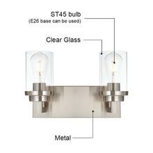 Load image into Gallery viewer, MELUCEE 2/3/4/5/6 Lights Bathroom Lighting Fixtures Over Mirror, Brushed Nickel Finish
