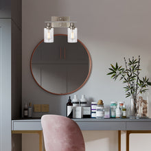 Load image into Gallery viewer, MELUCEE Metal Wall Lights with Clear Glass Shade 2 Heads Bathroom Light Fixtures Brushed Nickel
