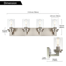 Load image into Gallery viewer, MELUCEE 2/3/4/5/6 Lights Bathroom Lighting Fixtures Over Mirror, Brushed Nickel Finish
