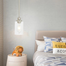 Load image into Gallery viewer, MELUCEE Mini Pendant Lights Brushed Nickel 1-Light with Clear Glass Shade
