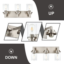 Load image into Gallery viewer, MELUCEE 2/3/4/5/6 Lights Bathroom Lighting Fixtures Over Mirror, Brushed Nickel Finish
