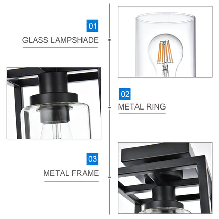 MELUCEE Ceiling Light Fixtures Flush Mount Black Hallway Light Fixtures Ceiling