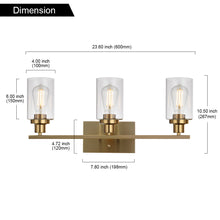 Load image into Gallery viewer, 3 Lights MELUCEE Sconces Wall Lighting Brass Contemporary Bathroom Vanity Light Fixtures Wall Lights Bedroom
