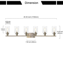 Load image into Gallery viewer, MELUCEE Modern Bathroom Vanity Light Fixtures 6-Light Brushed Nickel Contemporary Wall Light with Glass Shade
