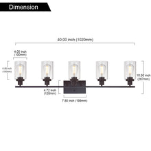 Load image into Gallery viewer, 5-Light Wall Light Fixtures MELUCEE Vanity Lights Bathroom Fixtures Oil Rubbed Bronze Finished with Clear Glass
