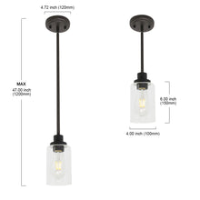 Load image into Gallery viewer, MELUCEE 1-Light Glass Pendant Light Industrial Edison Style Oil Rubbed Bronze Finish
